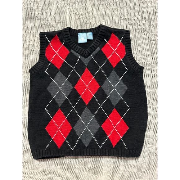 J. Khaki black argyle sweater vest size 2T - Picture 1 of 3